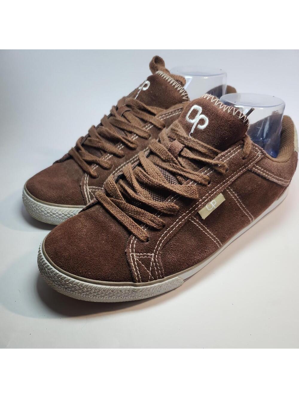Mens Ocean Pacific OP Brown Sneakers Size 10 Hamel Surfing Beach Skate Lace up